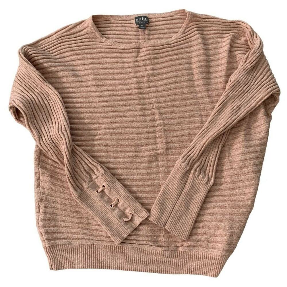 Soho New York & Company Women's Sweater XL Crew Neck Long Sleeve Pullover Lace
